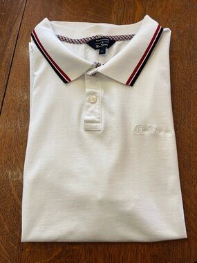 Ben Sherman White Polo with Red & Black Trim